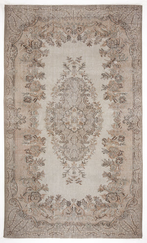 Beige Over Dyed Vintage Rug 5'9'' x 9'10'' ft 176 x 300 cm