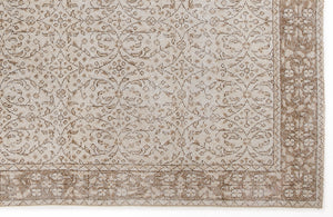 Beige Over Dyed Vintage Rug 5'3'' x 8'8'' ft 160 x 264 cm