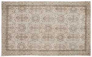 Beige Over Dyed Vintage Rug 5'10'' x 9'2'' ft 178 x 280 cm