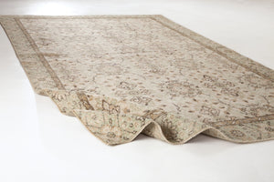 Beige Over Dyed Vintage Rug 5'10'' x 9'2'' ft 178 x 280 cm
