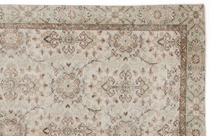 Beige Over Dyed Vintage Rug 5'10'' x 9'2'' ft 178 x 280 cm