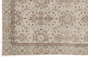 Beige Over Dyed Vintage Rug 5'10'' x 9'2'' ft 178 x 280 cm