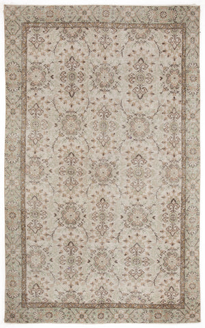 Beige Over Dyed Vintage Rug 5'10'' x 9'2'' ft 178 x 280 cm