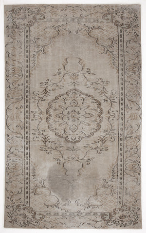 Beige Over Dyed Vintage Rug 5'6'' x 8'11'' ft 167 x 272 cm