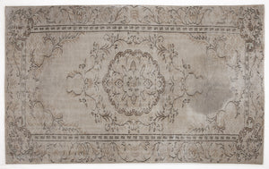 Beige Over Dyed Vintage Rug 5'6'' x 8'11'' ft 167 x 272 cm