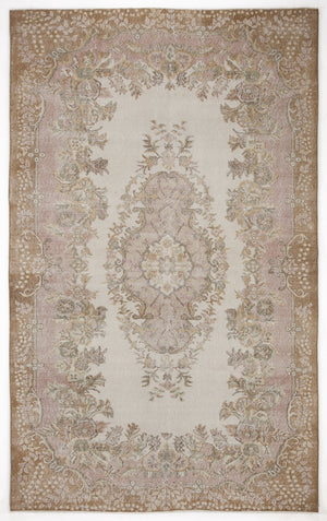 Beige Over Dyed Vintage Rug 5'10'' x 9'7'' ft 178 x 292 cm