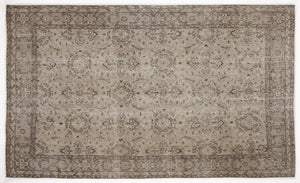 Beige Over Dyed Vintage Rug 5'2'' x 8'6'' ft 157 x 260 cm