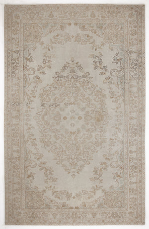 Beige Over Dyed Vintage Rug 6'0'' x 9'3'' ft 184 x 283 cm