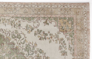 Beige Over Dyed Vintage Rug 5'12'' x 9'5'' ft 182 x 287 cm