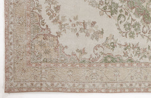 Beige Over Dyed Vintage Rug 5'12'' x 9'5'' ft 182 x 287 cm
