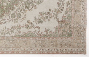 Beige Over Dyed Vintage Rug 5'12'' x 9'5'' ft 182 x 287 cm