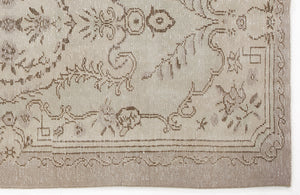 Beige Over Dyed Vintage Rug 4'10'' x 8'8'' ft 148 x 265 cm