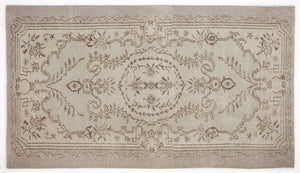 Beige Over Dyed Vintage Rug 4'10'' x 8'8'' ft 148 x 265 cm