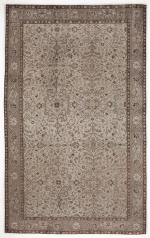Beige Over Dyed Vintage Rug 5'5'' x 8'10'' ft 166 x 268 cm