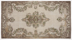 Beige Over Dyed Vintage Rug 5'7'' x 10'2'' ft 170 x 310 cm