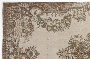 Beige Over Dyed Vintage Rug 5'7'' x 10'2'' ft 170 x 310 cm