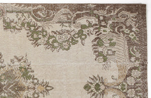 Beige Over Dyed Vintage Rug 5'7'' x 10'2'' ft 170 x 310 cm