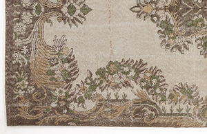 Beige Over Dyed Vintage Rug 5'7'' x 10'2'' ft 170 x 310 cm