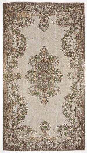 Beige Over Dyed Vintage Rug 5'7'' x 10'2'' ft 170 x 310 cm