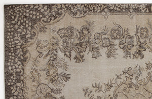 Beige Over Dyed Vintage Rug 5'9'' x 9'11'' ft 176 x 302 cm
