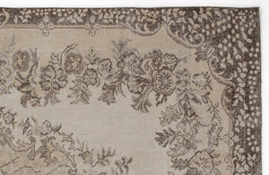 Beige Over Dyed Vintage Rug 5'9'' x 9'11'' ft 176 x 302 cm