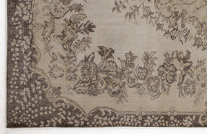 Beige Over Dyed Vintage Rug 5'9'' x 9'11'' ft 176 x 302 cm