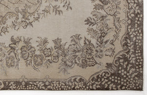 Beige Over Dyed Vintage Rug 5'9'' x 9'11'' ft 176 x 302 cm