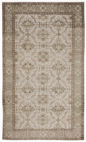 Beige Over Dyed Vintage Rug 4'10'' x 8'2'' ft 147 x 248 cm