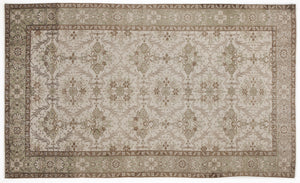 Beige Over Dyed Vintage Rug 4'10'' x 8'2'' ft 147 x 248 cm