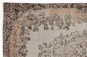 Beige Over Dyed Vintage Rug 5'7'' x 9'1'' ft 170 x 276 cm