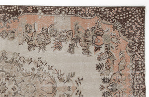 Beige Over Dyed Vintage Rug 5'7'' x 9'1'' ft 170 x 276 cm