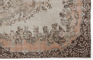 Beige Over Dyed Vintage Rug 5'7'' x 9'1'' ft 170 x 276 cm