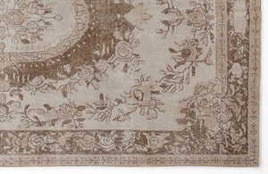 Beige Over Dyed Vintage Rug 5'7'' x 9'4'' ft 170 x 284 cm