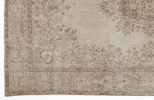 Beige Over Dyed Vintage Rug 5'8'' x 9'3'' ft 172 x 283 cm