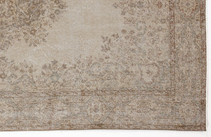 Beige Over Dyed Vintage Rug 5'8'' x 9'3'' ft 172 x 283 cm