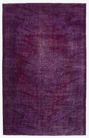 Purple Over Dyed Vintage Rug 6'8'' x 10'5'' ft 203 x 318 cm