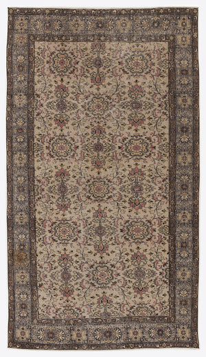 Naturel Over Dyed Vintage Rug 4'12'' x 8'11'' ft 152 x 272 cm