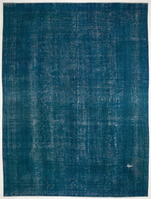 Turquoise Over Dyed Vintage XLarge Rug 9'3'' x 12'6'' ft 282 x 380 cm