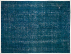Turquoise Over Dyed Vintage XLarge Rug 9'3'' x 12'6'' ft 282 x 380 cm