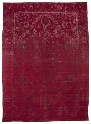 Red Over Dyed Vintage XLarge Rug 9'5'' x 12'8'' ft 286 x 387 cm