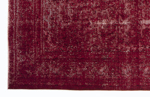 Red Over Dyed Vintage XLarge Rug 9'4'' x 12'4'' ft 285 x 375 cm