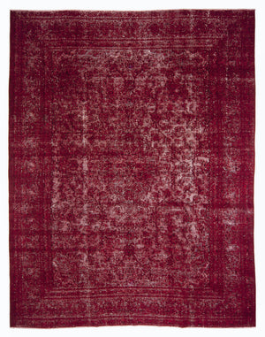 Red Over Dyed Vintage XLarge Rug 9'4'' x 12'4'' ft 285 x 375 cm