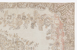 Beige Over Dyed Vintage Rug 5'8'' x 9'9'' ft 173 x 298 cm