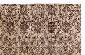 Beige Over Dyed Vintage Rug 4'11'' x 8'1'' ft 151 x 247 cm