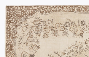 Beige Over Dyed Vintage Rug 6'4'' x 9'10'' ft 192 x 299 cm