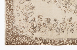 Beige Over Dyed Vintage Rug 6'4'' x 9'10'' ft 192 x 299 cm