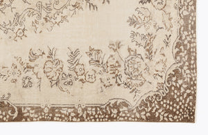 Beige Over Dyed Vintage Rug 6'4'' x 9'10'' ft 192 x 299 cm