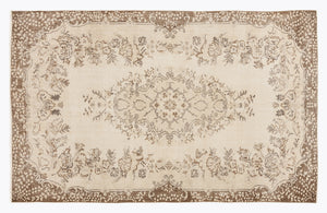 Beige Over Dyed Vintage Rug 6'4'' x 9'10'' ft 192 x 299 cm