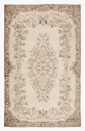 Beige Over Dyed Vintage Rug 6'4'' x 9'10'' ft 192 x 299 cm