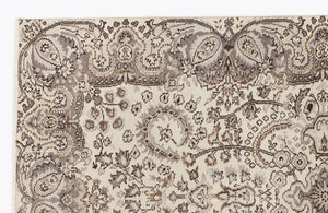 Beige Over Dyed Vintage Rug 5'1'' x 8'8'' ft 154 x 263 cm
